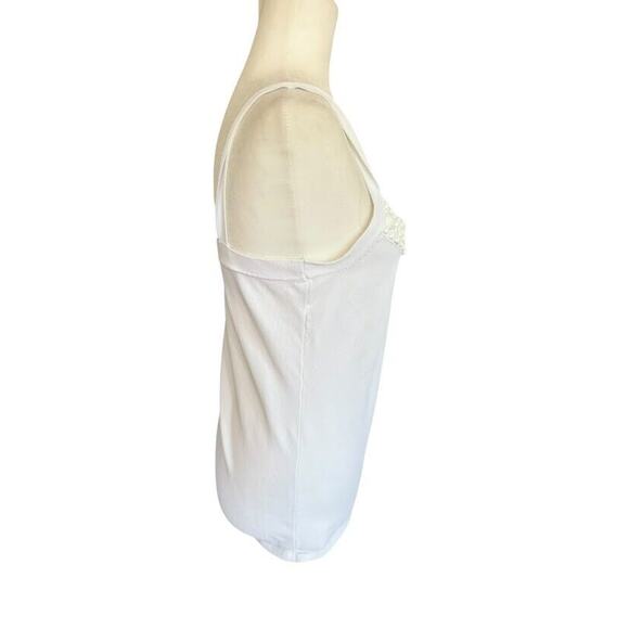 Michael Simon Beaded White Sweater Tank Top Basic Staple Minimalist Size Large - Picture 4 of 8